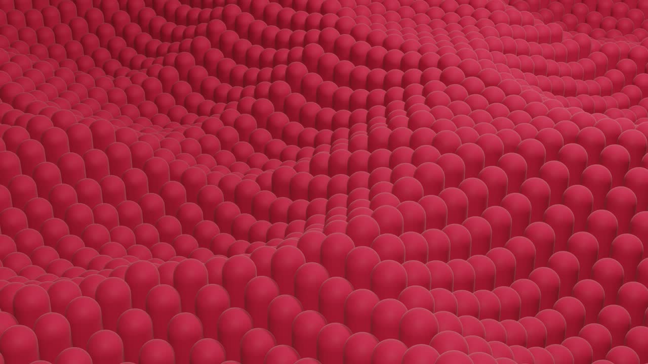 formas redondas 3d rosadas en un movimiento ondulado mínimo. animación gráfica de bucle sin costuras