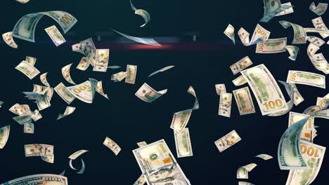 100 usd dollar bills falling, stock video