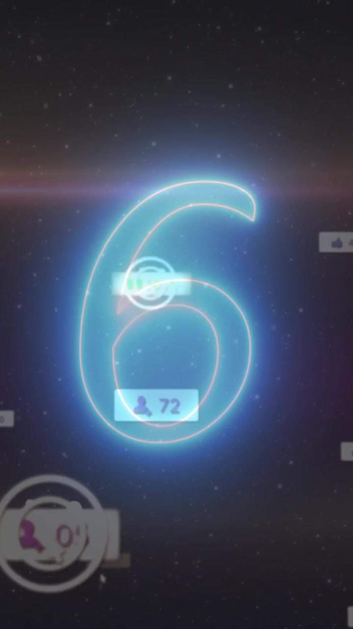 Social media notifications and interactions floating in digital space animation