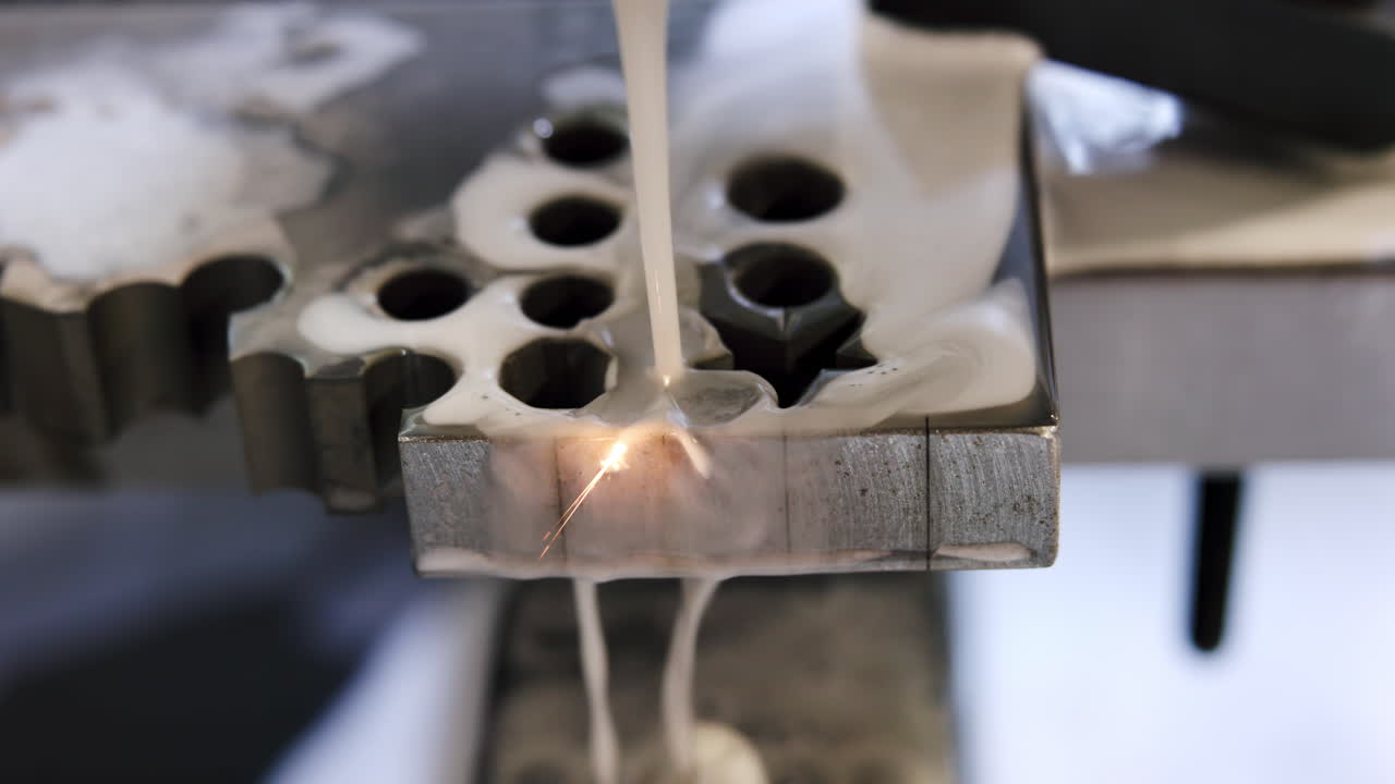 Electrical Discharge Machining (EDM) in operation