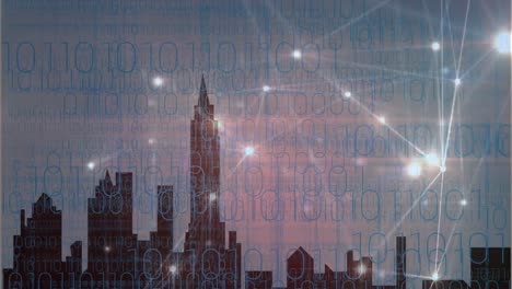 animation of network of connections over data processing