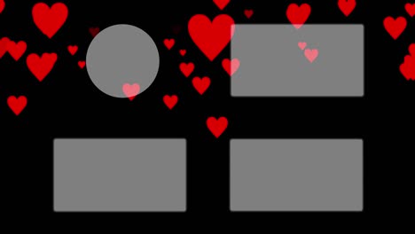 marca la gradación del corazón de las partículas de la tarjeta final de la pantalla de finalización de los gráficos de movimiento