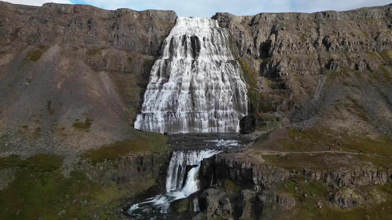 Veduta aerea della cascata Dynjandi, Westfjords, Islanda