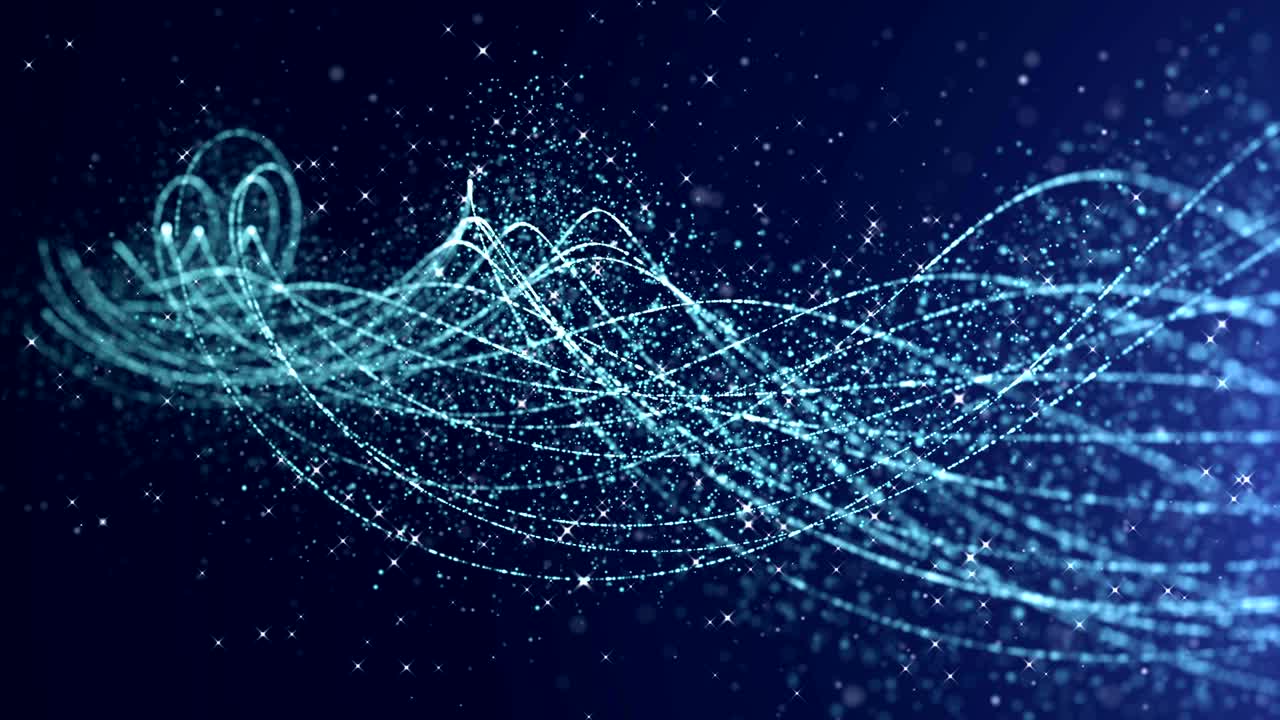 Abstract blue particles background. Loop animation