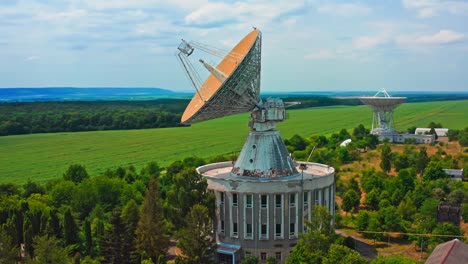 satellite dish technology industry sky clouds antenna