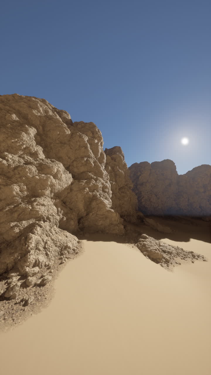 paisaje de cañón del desierto con sol brillante