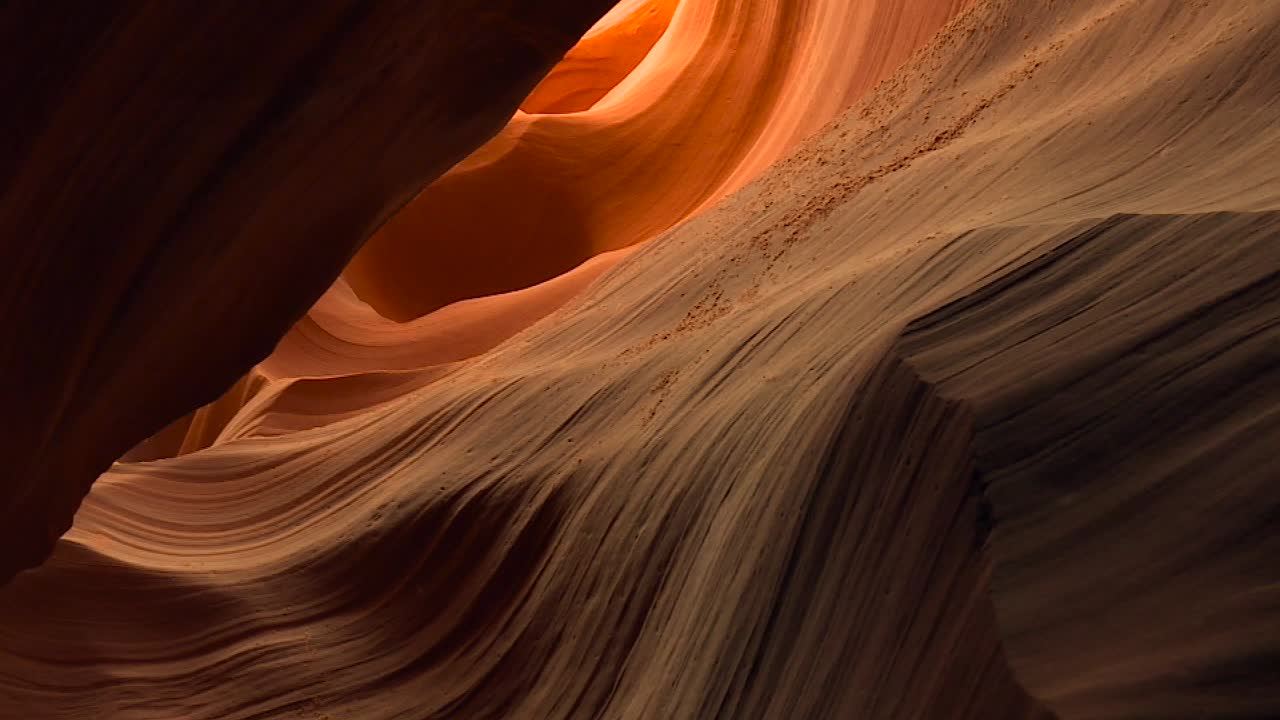 Dramatic shot of Antelope Canyon inner walls