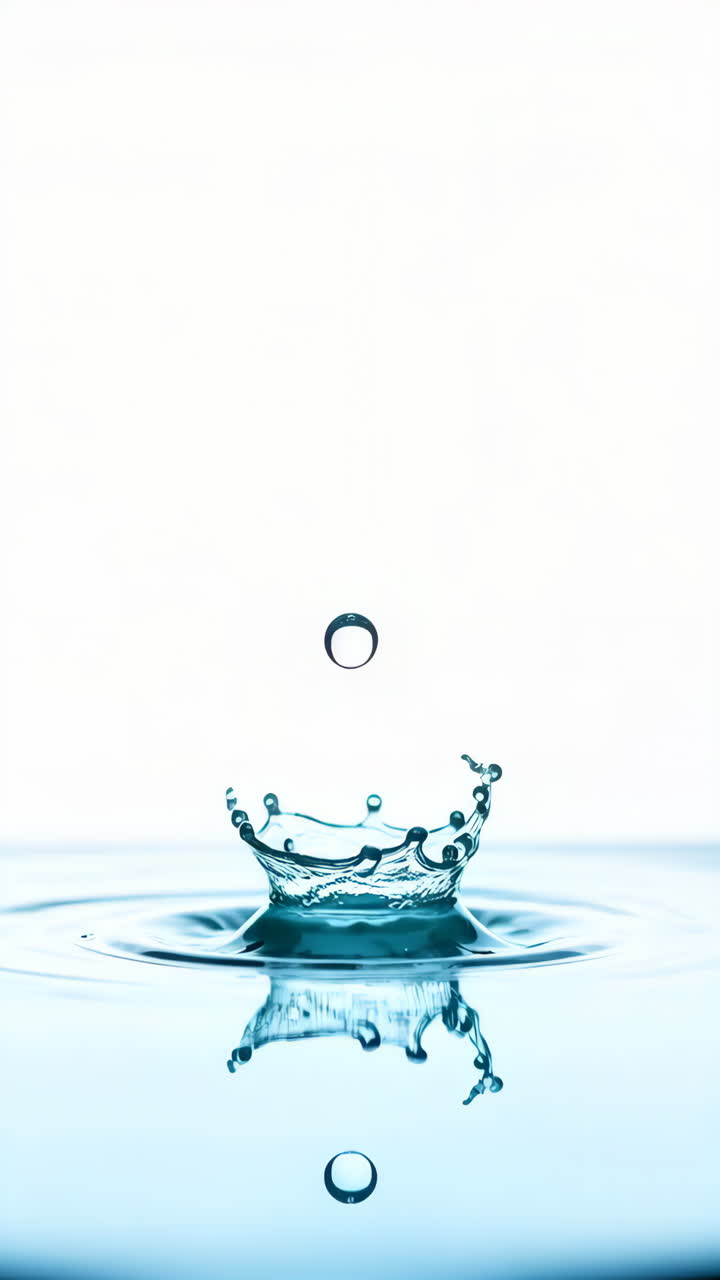Water Drop Creating Ripples and Splash