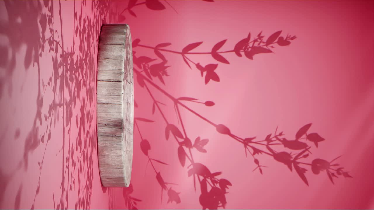 Paisaje natural rojo sereno con plataforma de madera vertical