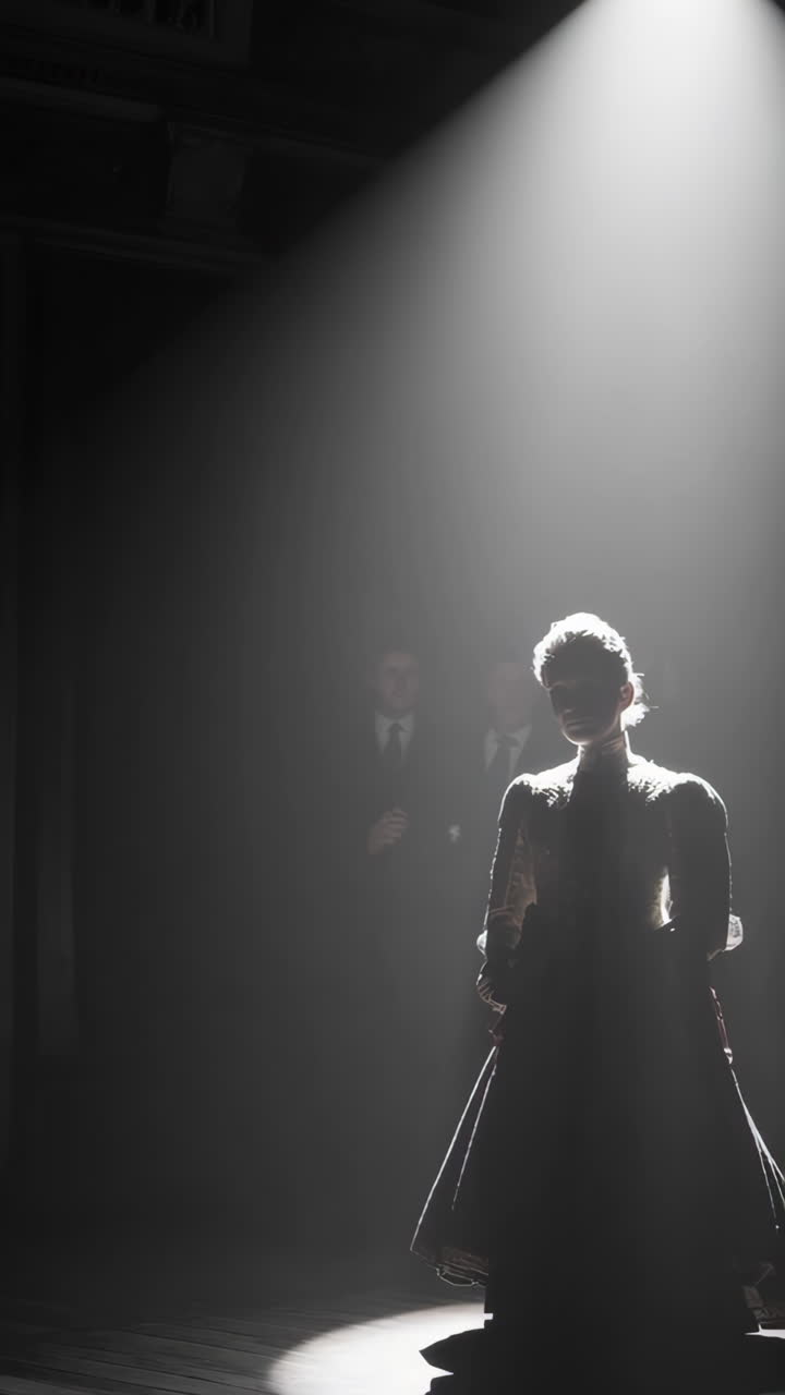 Woman in historical dress on stage