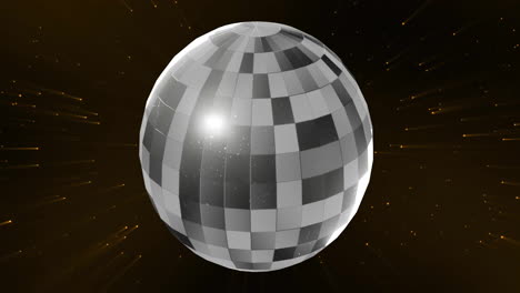 animation of mirror disco ball spinning on black background