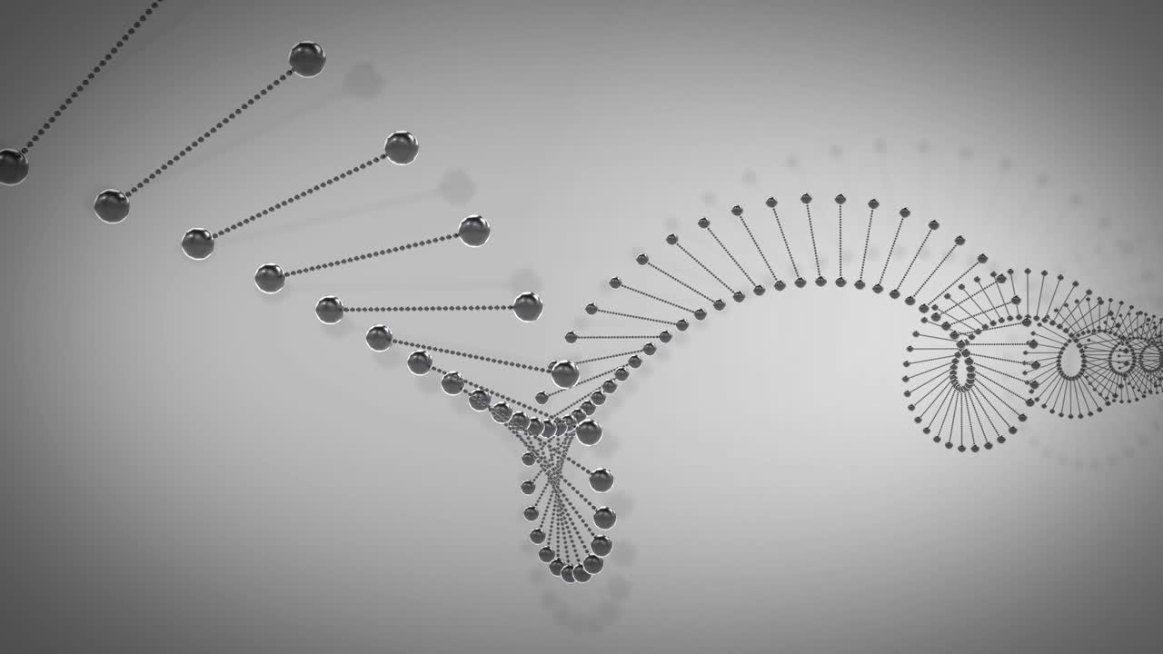 concepto médico moderno en 3d. molécula de adn en un fondo gris