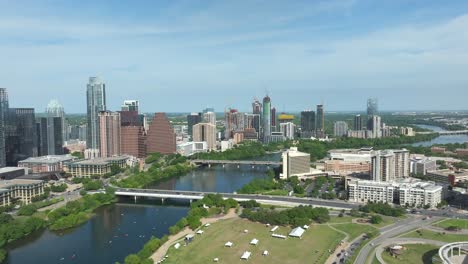 April-2024---4K-aerial-of-downtown-Austin,-Texas,-USA