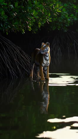 tiger in the mangrove forest