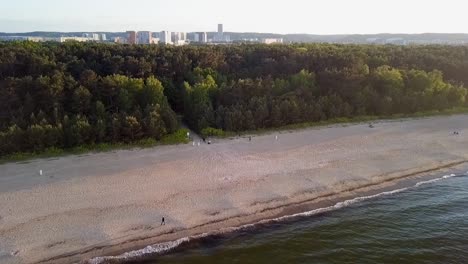 ronald reagan park beach at sunset aerial shot