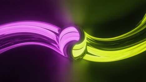abstract purple and green intertwined glowing waves
