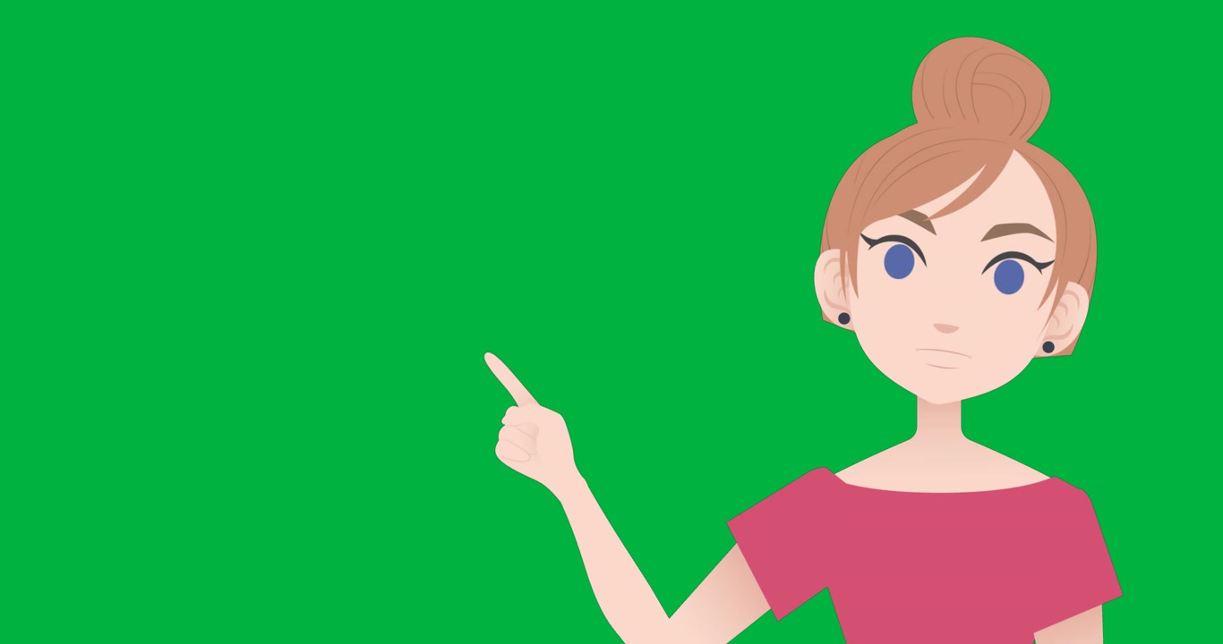 Animation of illustration of caucasian woman talking and pointing on transparent background