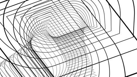 abstract wire frame endless tunnel