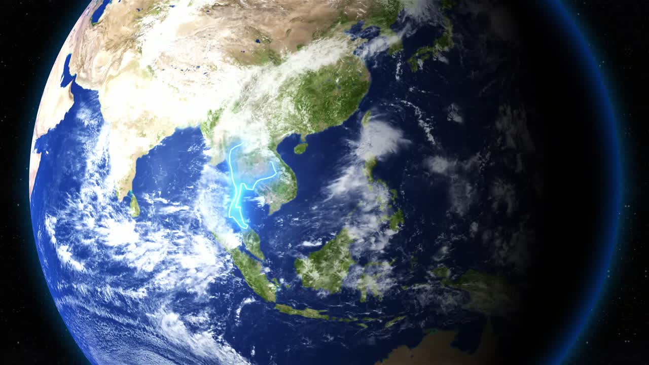 Satellite View Of Thailand In Earth Viewed From Space. - graphics