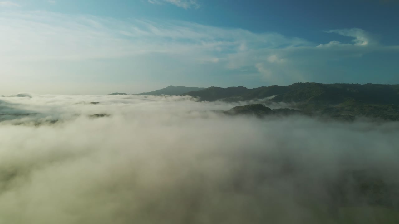 Low Cloud Over Jungle Mountains In Costa Rica At Sunset, 4K Drone