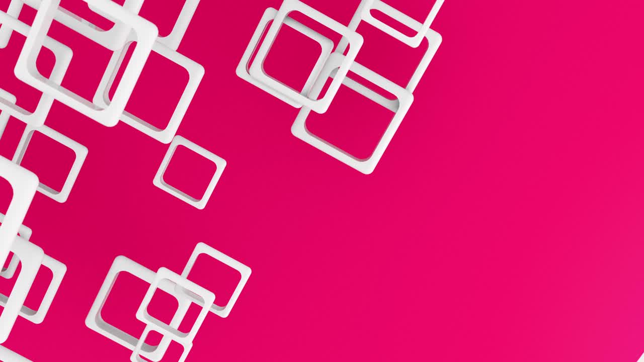 Abstract background 3d color squares shapes 4k animation. Looping footage.