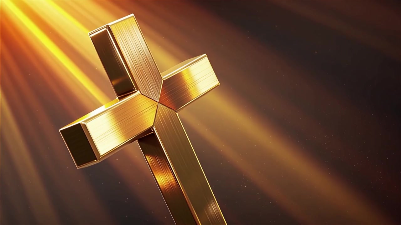 Croce Cristiana Luce Celestiale Sfondo per il Culto.
