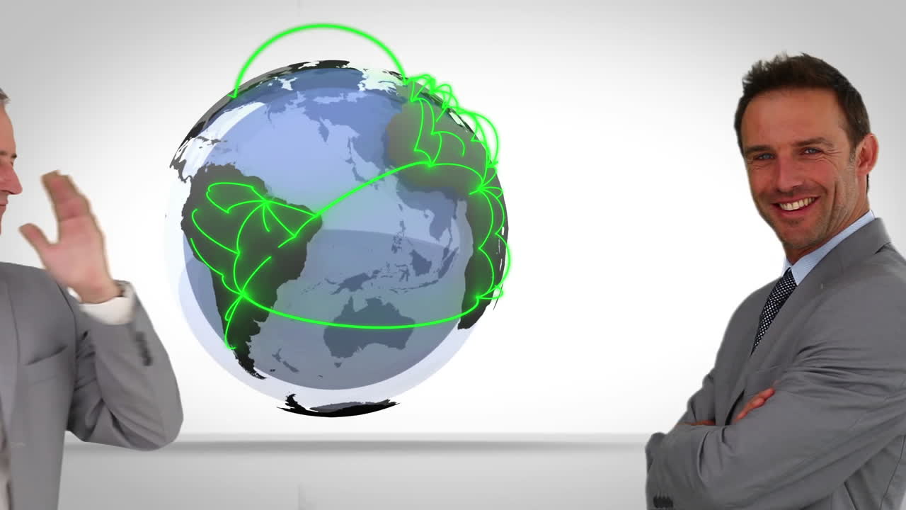 국제적으로 연결되는 두 명의 사업가