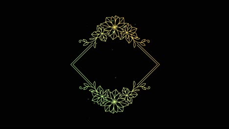 golden floral diamond frame