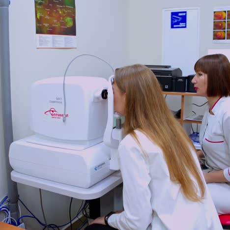 patient in ophthalmology clinic