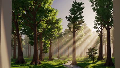 peaceful forest view in a virtual room