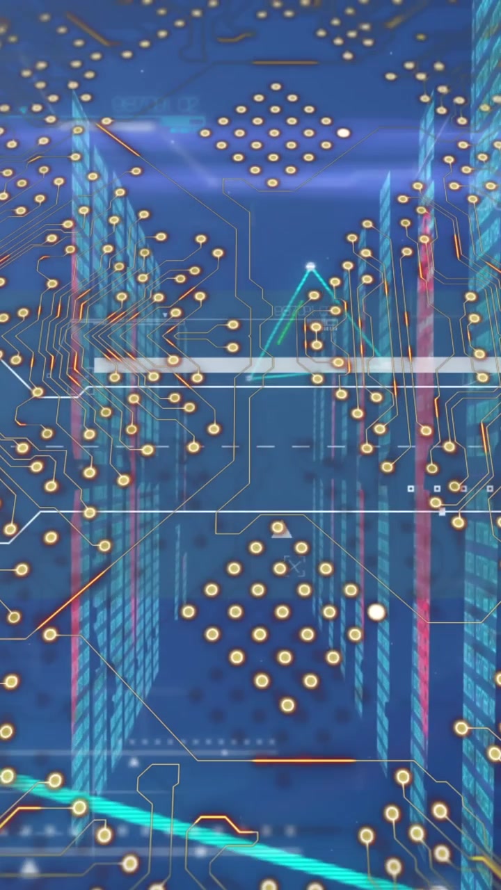 Animation of computer circuit board over data processing