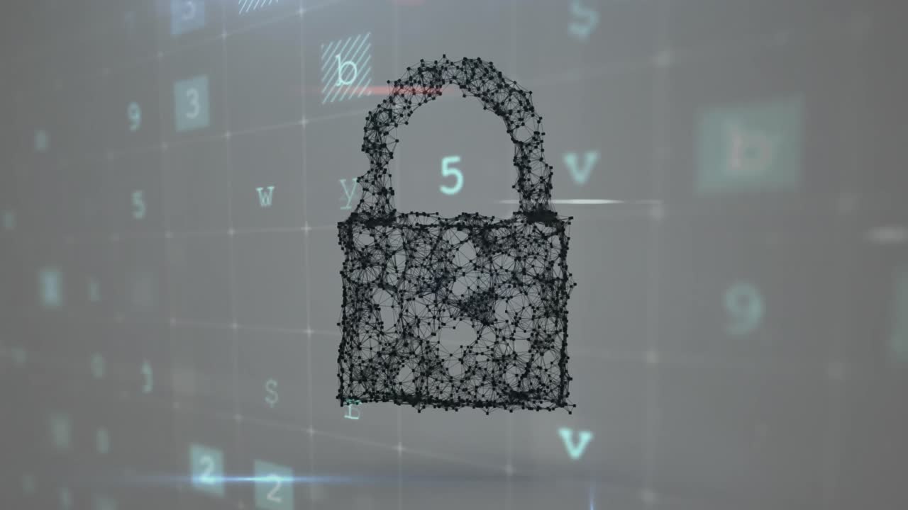 animación de advertencia de ataque cibernético sobre la nube cibernética y el candado de seguridad en línea