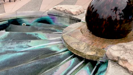 a water fountain with a spinning ball