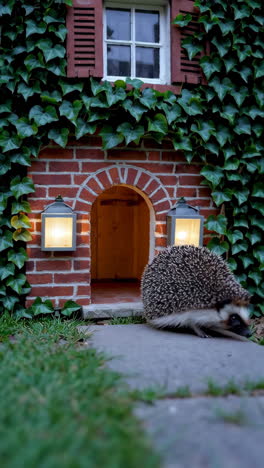 hedgehog in a garden house