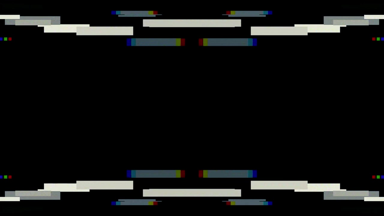 Digital Glitch Effect with Abstract Geometric Bars on Black Background