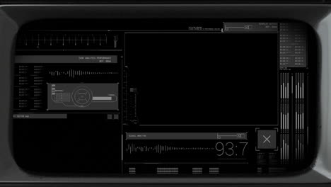 animación del procesamiento de datos sobre un fondo negro