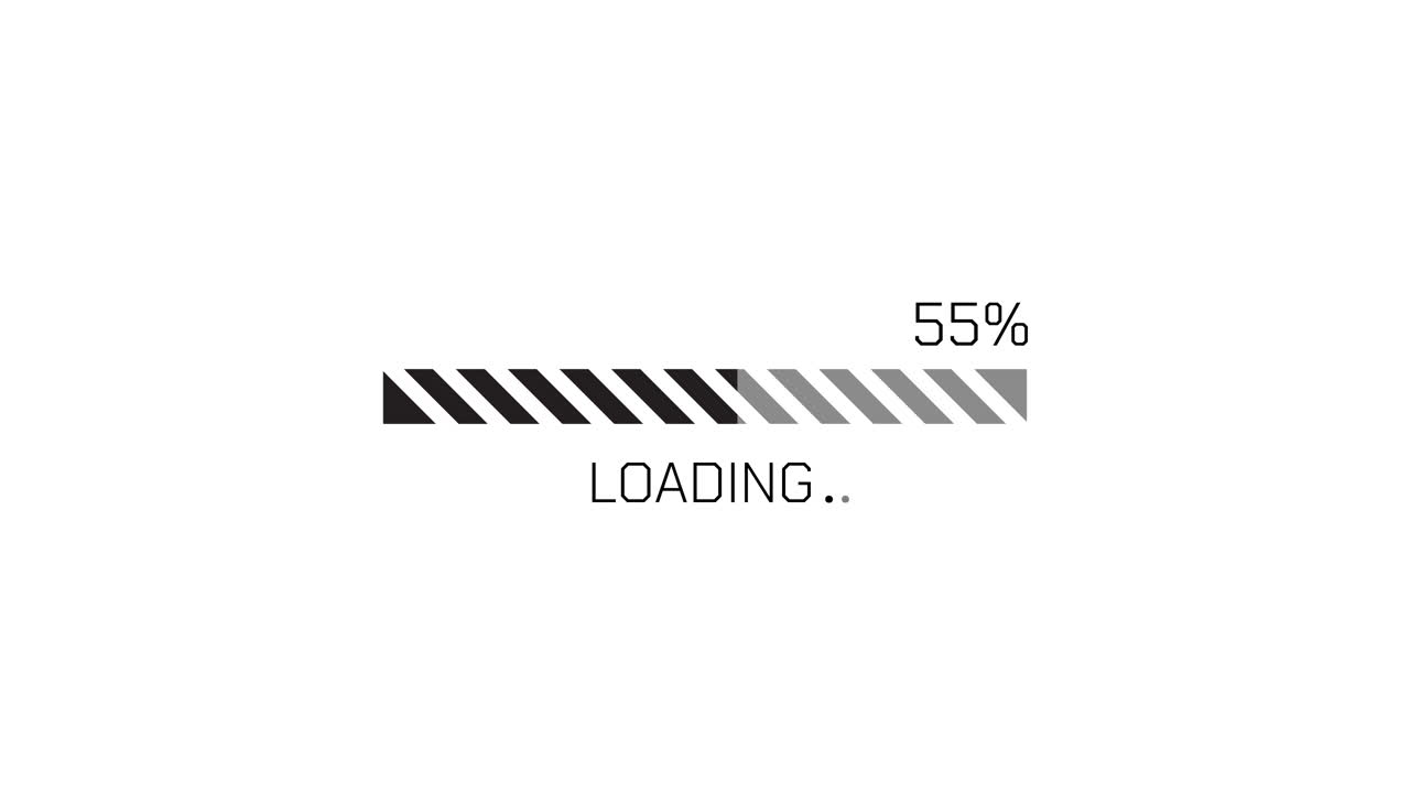 Digital Loading Bar Animation with Percentage Counter