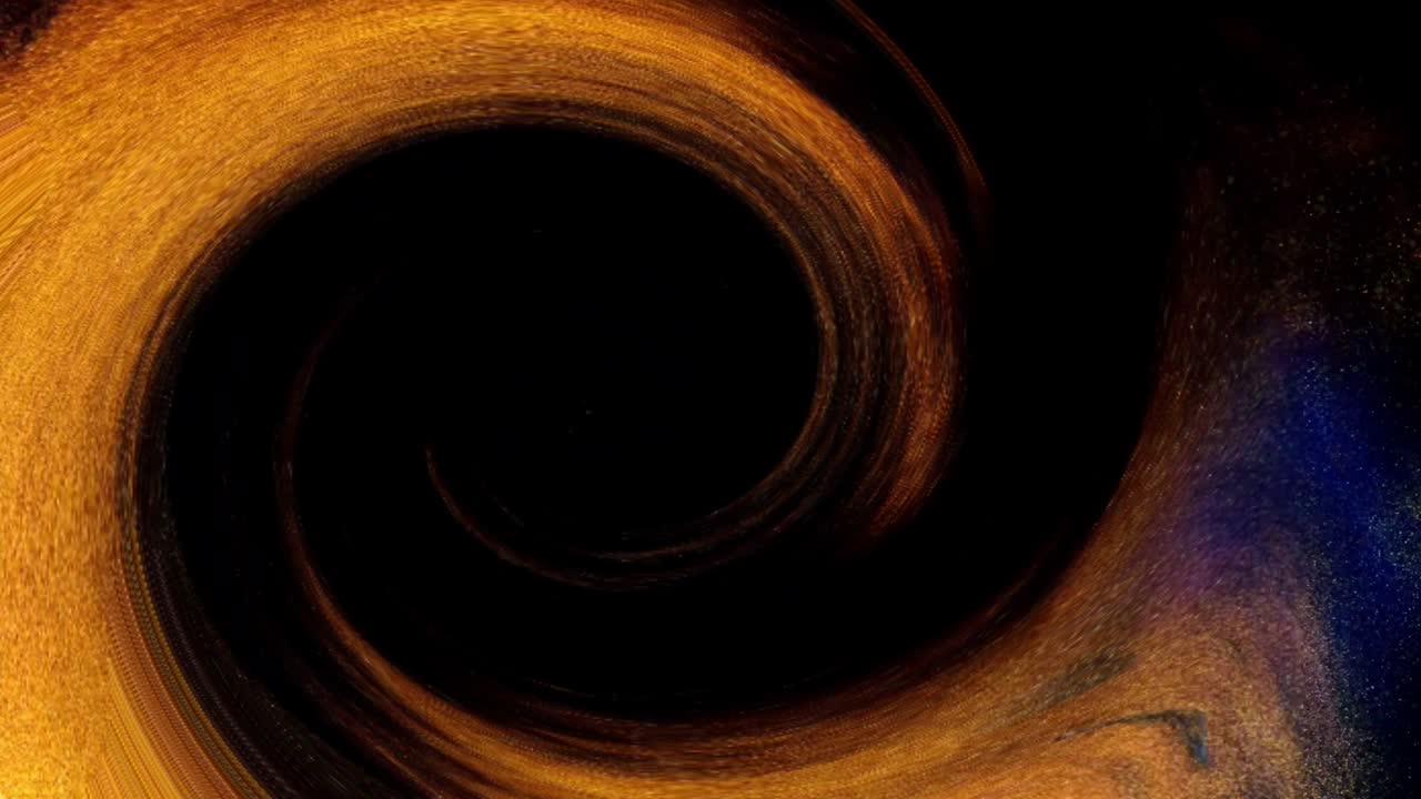 hermosa línea fractal colorida único patrón de movimiento de círculo de arena dorada de fondo.