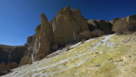 Fresh-Water-Flows-On-Mossy-Rocks-At-Band-e-Amir-Lake-National-Park-In-Bamyan-Province,-Afghanistan