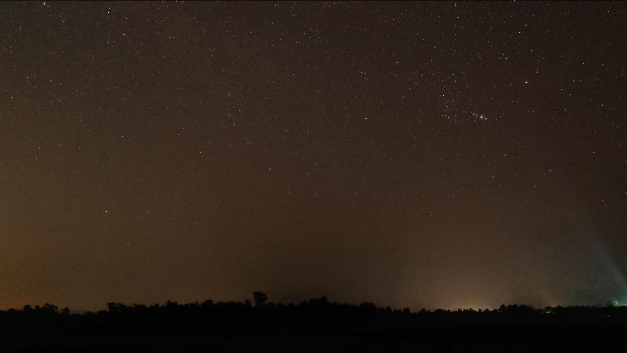 An astro time lapse video of a lake view at night