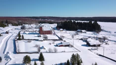 snowy village in winter