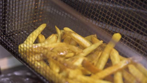 preparing french fries in slow motion