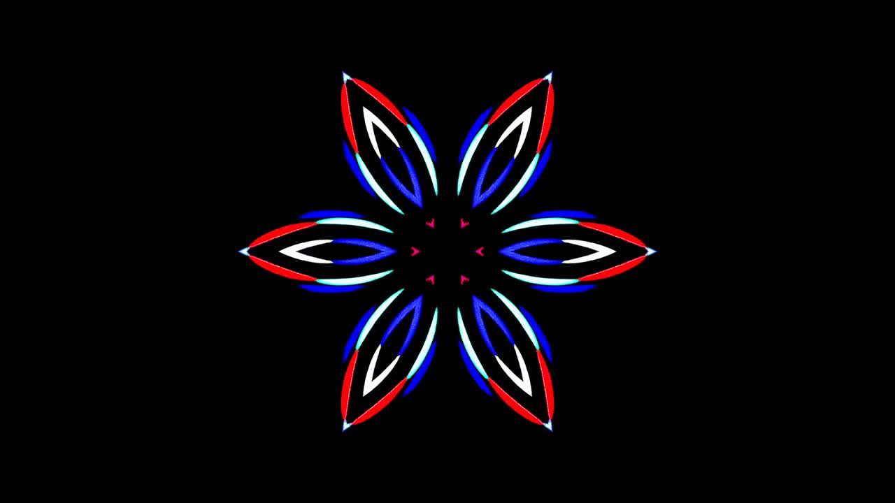 animación de giro suave girando coloridas formas de luz parpadeante, sobre un fondo negro