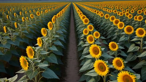 vast sunflower field with a path