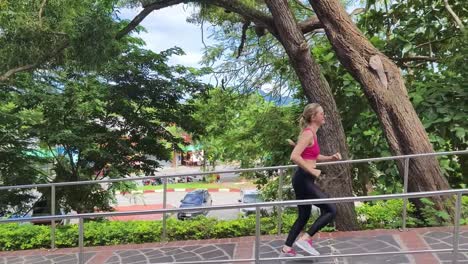 woman running in park