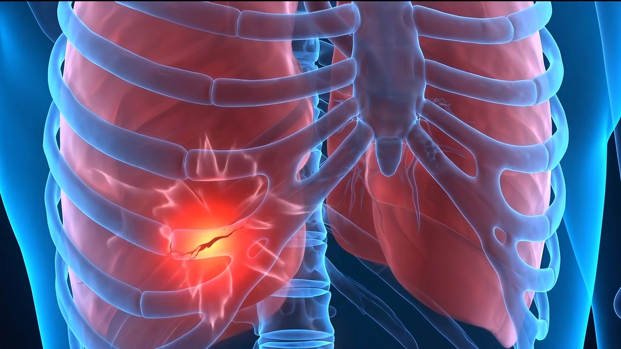 Animazione medica di infiammazione e infezione polmonare