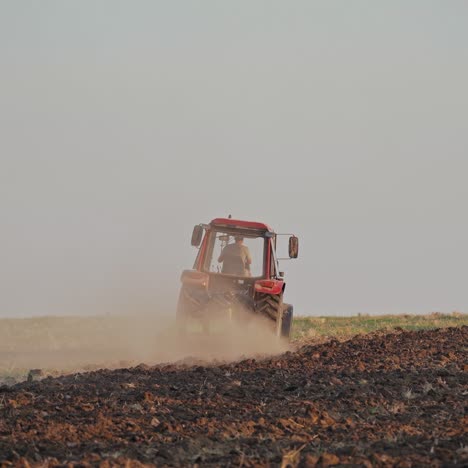 tractor working on large field