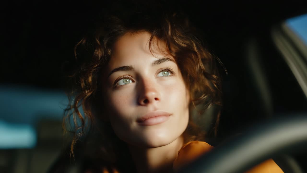 mujer conduciendo un automóvil