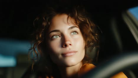 mujer conduciendo un auto