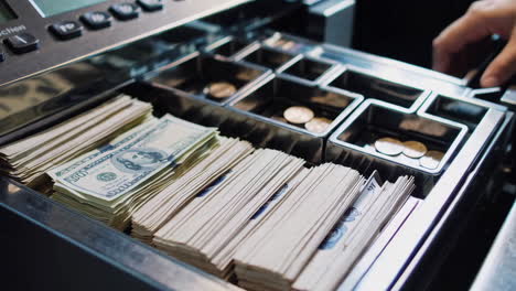 cash register with money